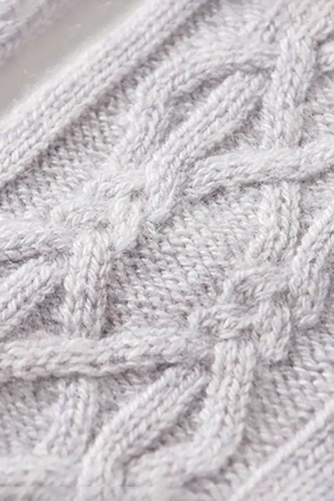 Fibflx Women's Thick Cashmere Cable Knit Fingerless Gloves