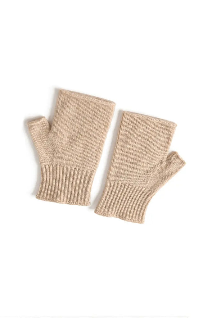 Fibflx Women's Thick Cashmere Cable Knit Fingerless Gloves