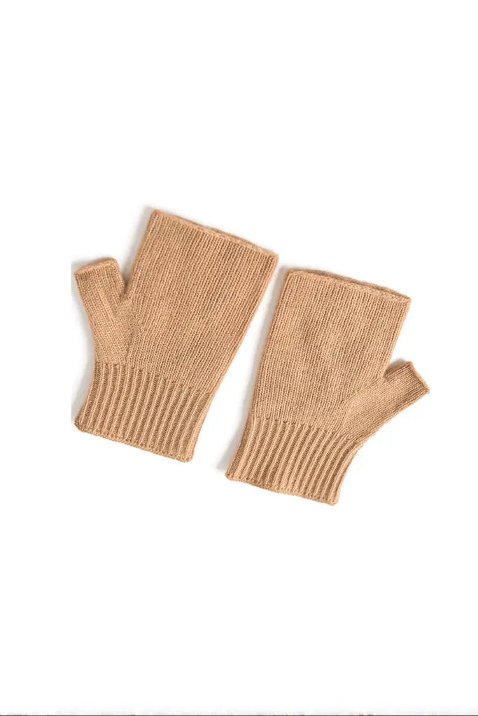 Fibflx Women's Thick Cashmere Cable Knit Fingerless Gloves