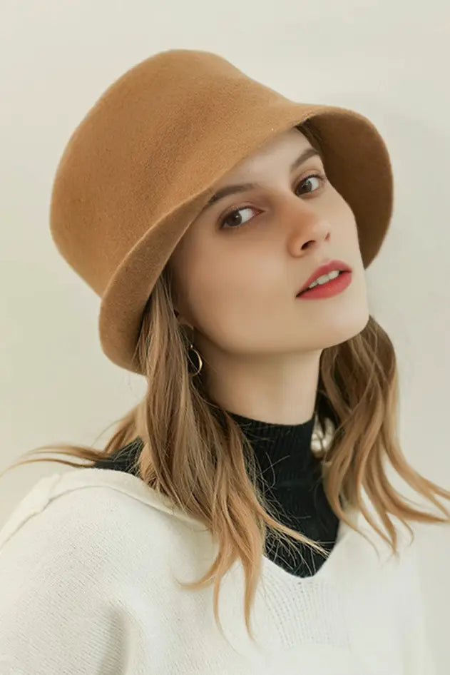 Fibflx Women's Timeless Wool Felt Cloche Hat