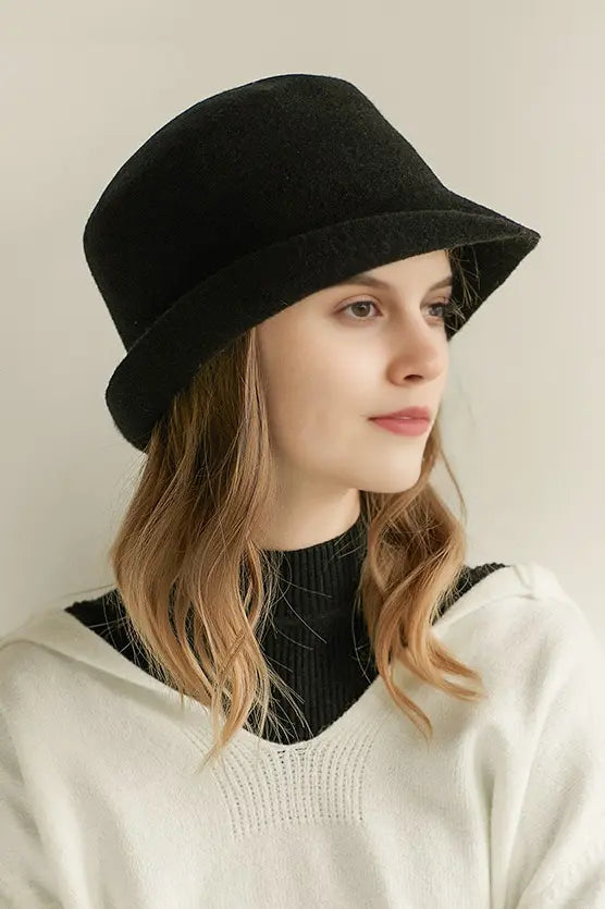 Fibflx Women's Timeless Wool Felt Cloche Hat