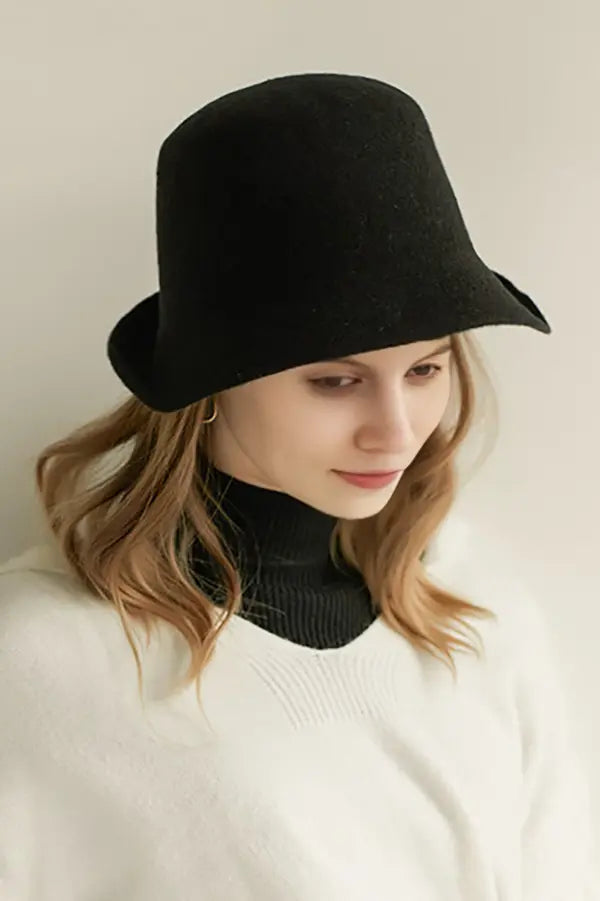 Fibflx Women's Timeless Wool Felt Cloche Hat