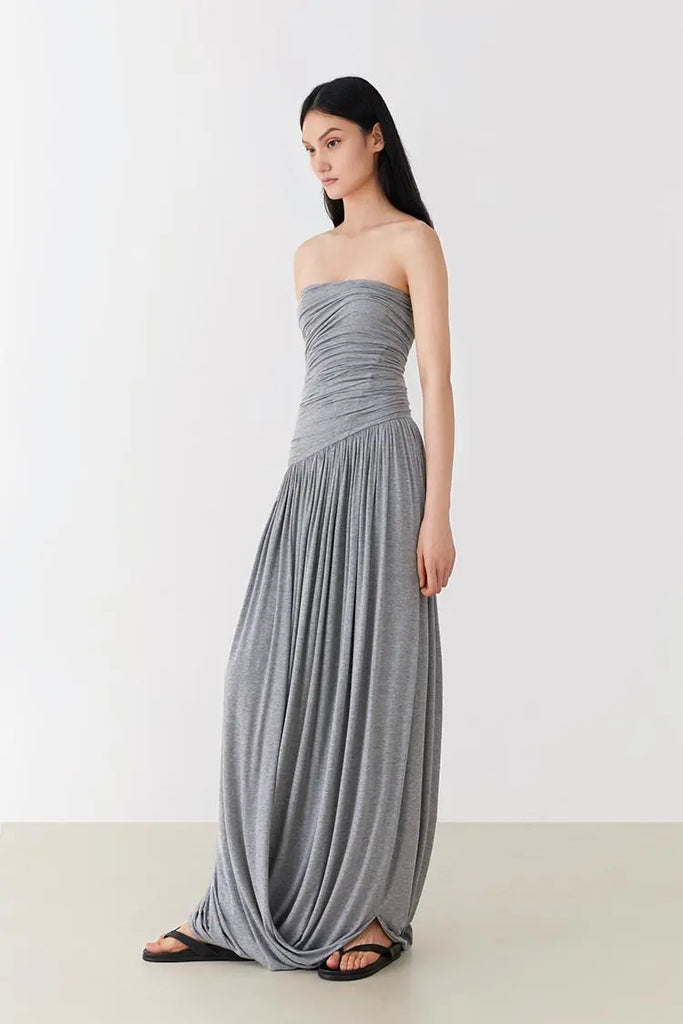 Fibflx Women's Tube Ruched Strapless Dress