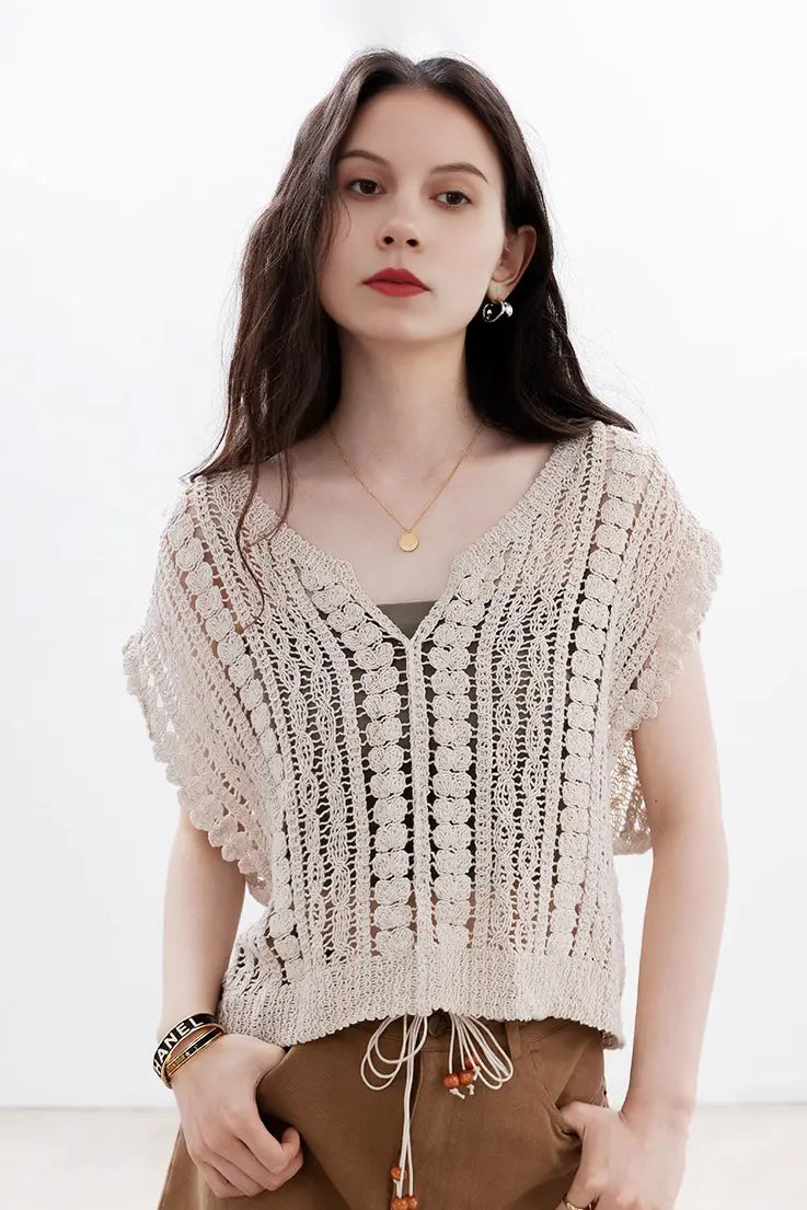 トップス kalinka crochet vest 2-4y B0ECECEA-22E3-4205-9482-