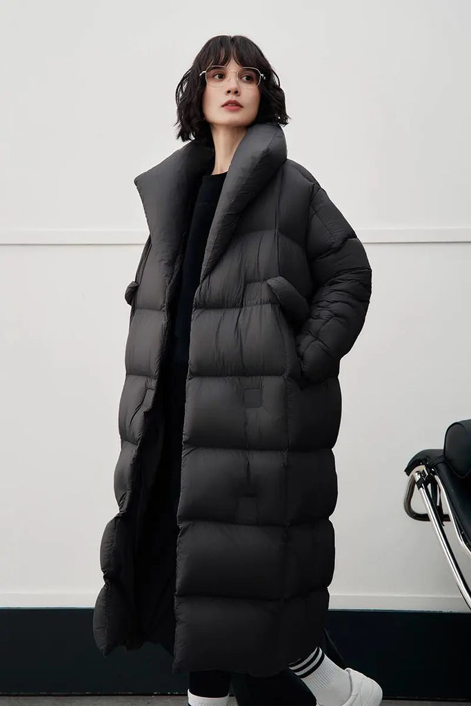 Fibflx Women's Ultra Soft Long Duck Down Puffer Coat