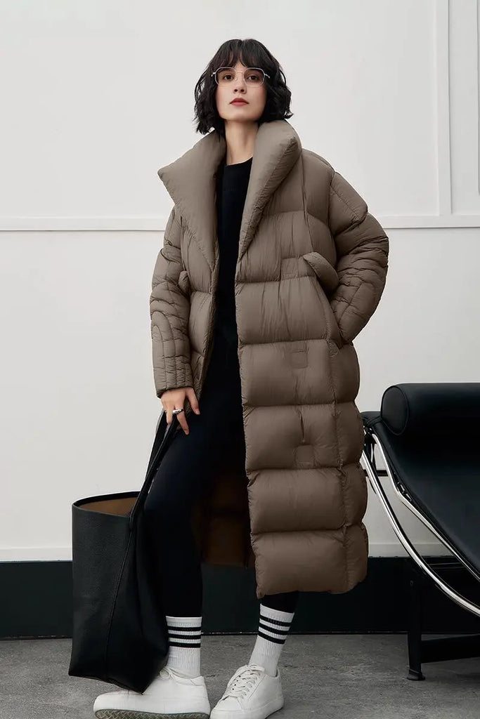 Fibflx Women's Ultra Soft Long Duck Down Puffer Coat