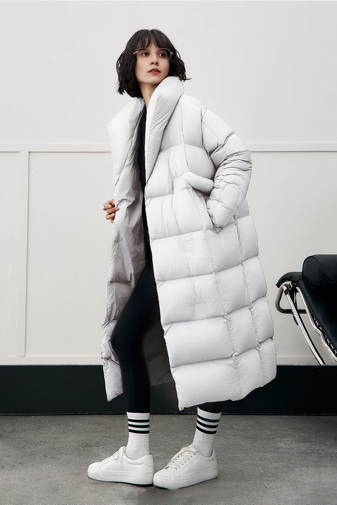 Fibflx Women's Ultra Soft Long Duck Down Puffer Coat