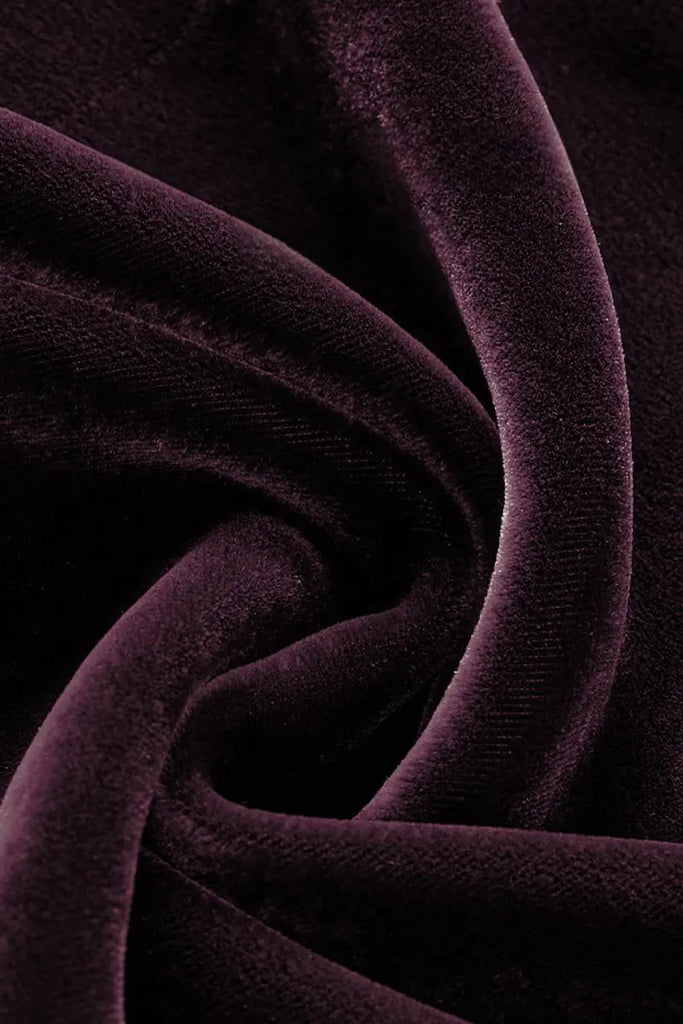 Fibflx Women's Velvet Side-Slit Mermaid Maxi Skirt in Dark Purple