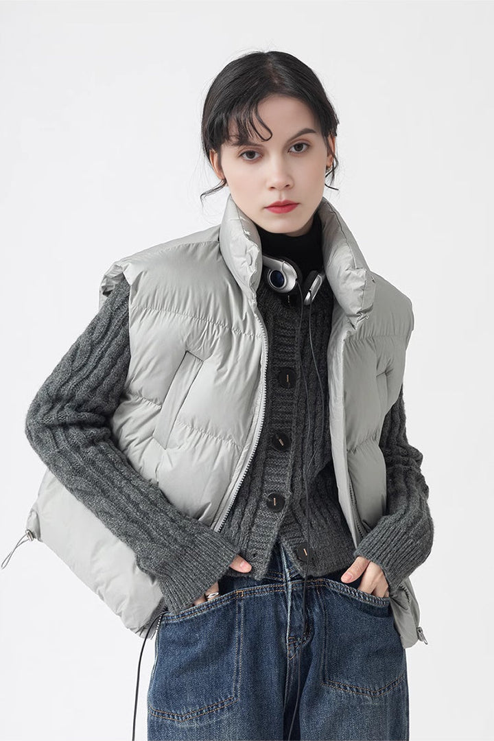 Fibflx Womne's Versatile Stand Collar Puffer Vest