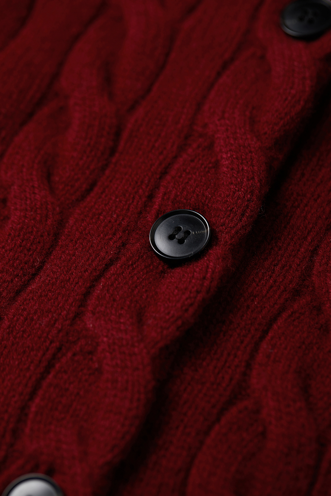 Vintage 100 Wool Cable Knit Cardigan Fibflx