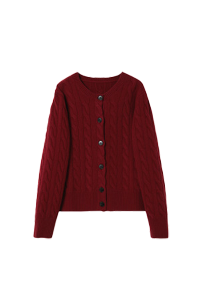 Vintage 100 Wool Cable Knit Cardigan Fibflx