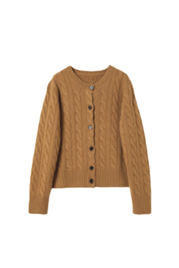 Vintage 100 Wool Cable Knit Cardigan Fibflx