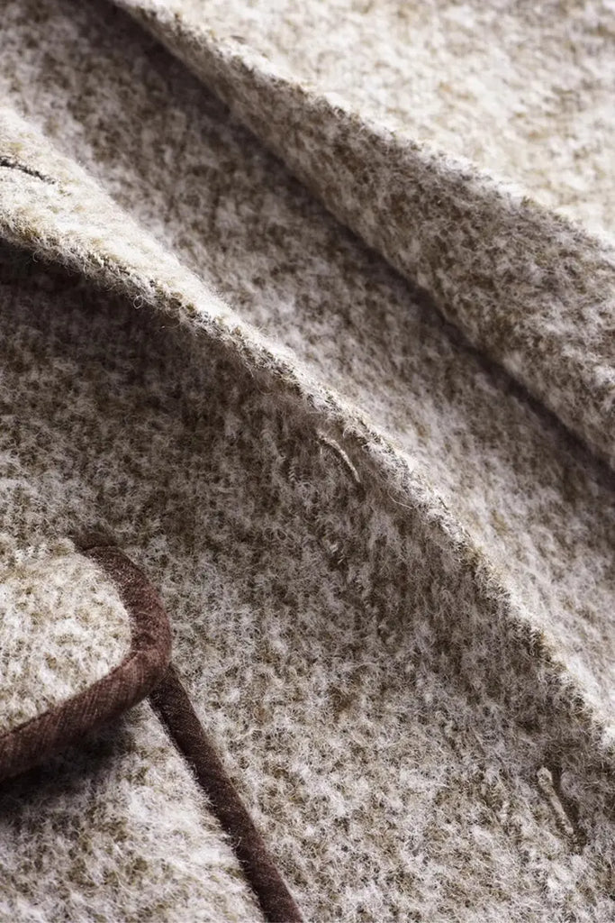 Fibflx Women's Vintage Boucle Wool Blend Button-Up Bomber Jacket