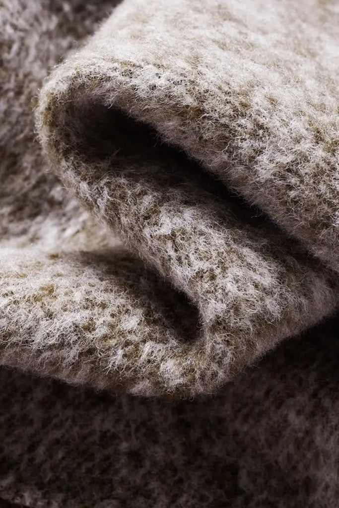 Fibflx Women's Vintage Boucle Wool Blend Button-Up Bomber Jacket