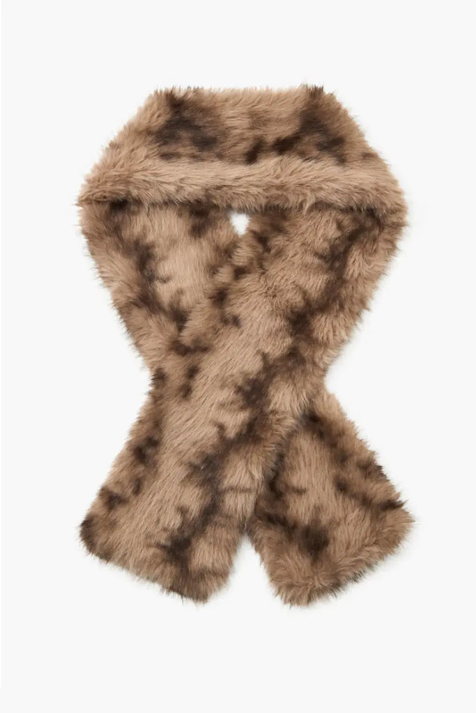 Fibflx Women's Vintage Double-Faced Faux Fur Scarf