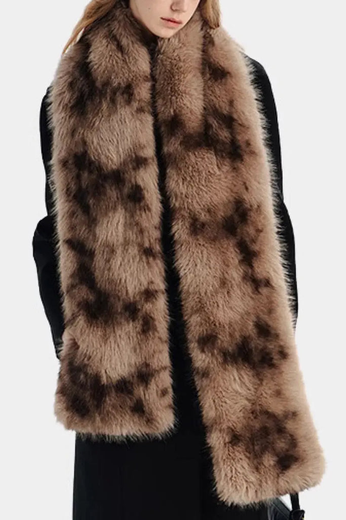 Fibflx Women's Vintage Double-Faced Faux Fur Scarf