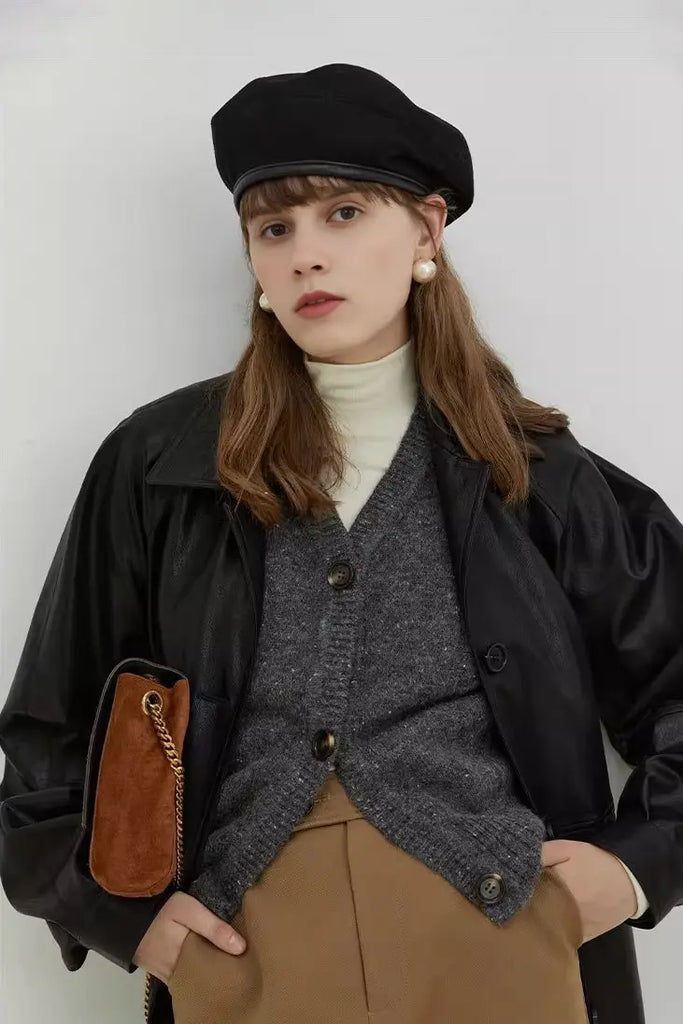 Vintage Matte Leather Blazer Jacket Fibflx