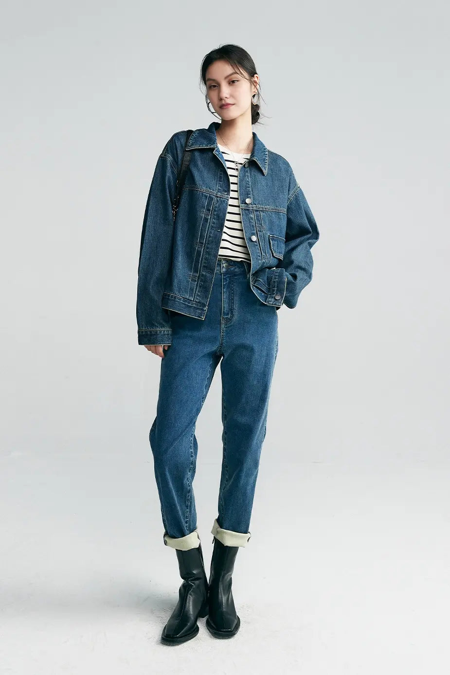 Vintage oversized jean jacket discount