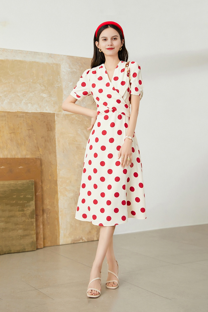 Vintage Polka Dot Suit Dress Fibflx