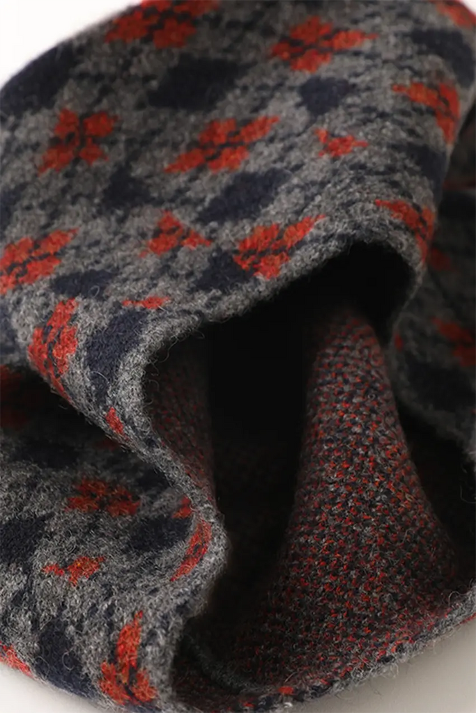 Vintage Pure Cashmere Knit Plaid French Beret Fibflx