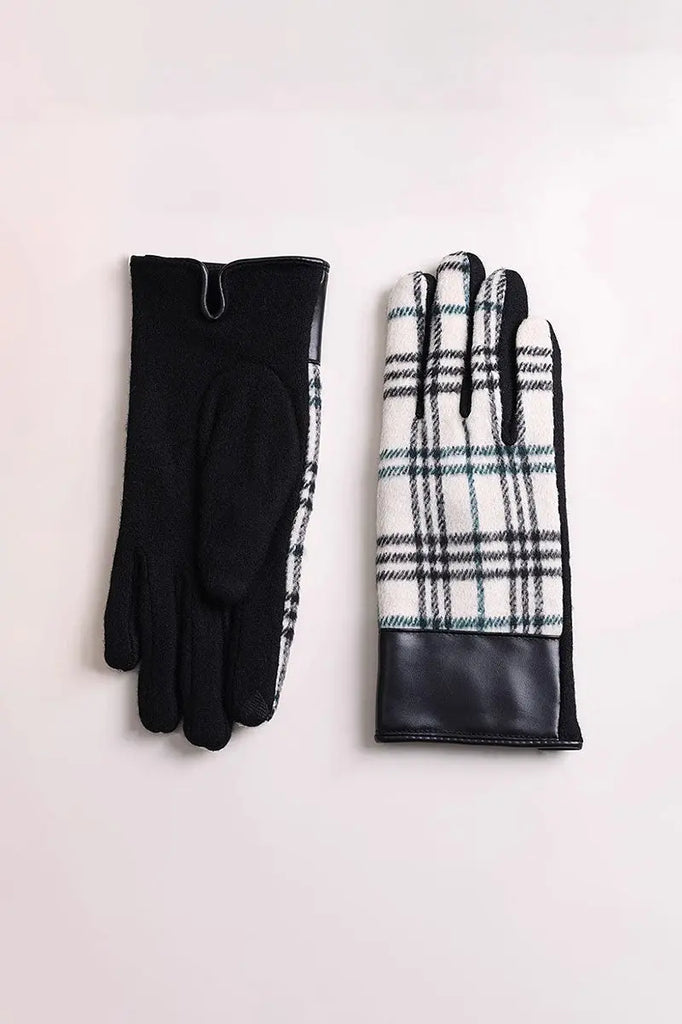 Fibflx Women's Vintage Wool Blend Tweed Touchscreen Gloves with Fleece Lined