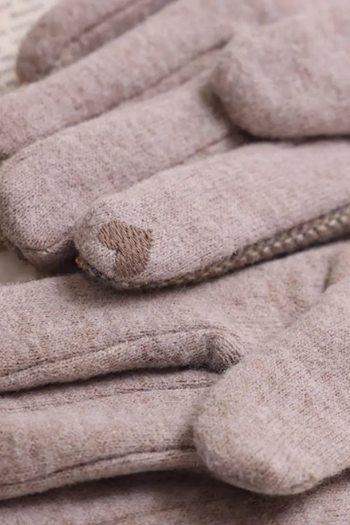 Fibflx Women's Vintage Wool Blend Tweed Touchscreen Gloves with Fleece Lined