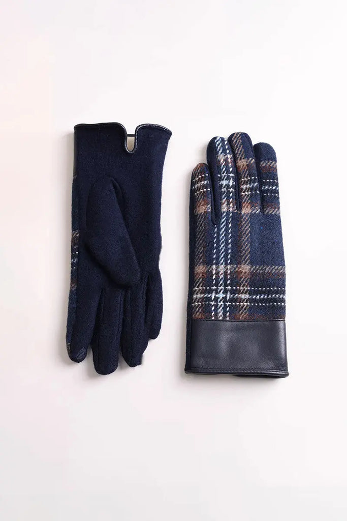 Fibflx Women's Vintage Wool Blend Tweed Touchscreen Gloves with Fleece Lined