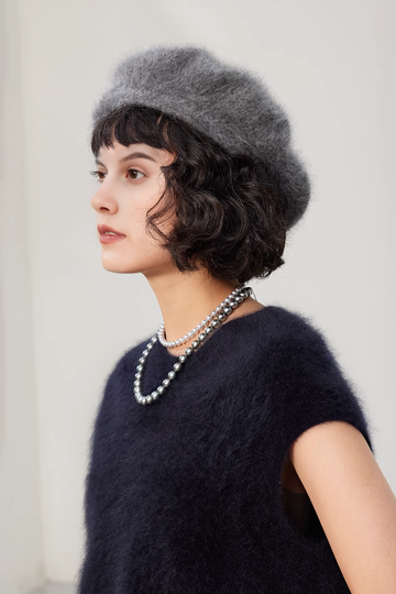 Vintage-inspired French Cashmere Beret Hat - Fibflx