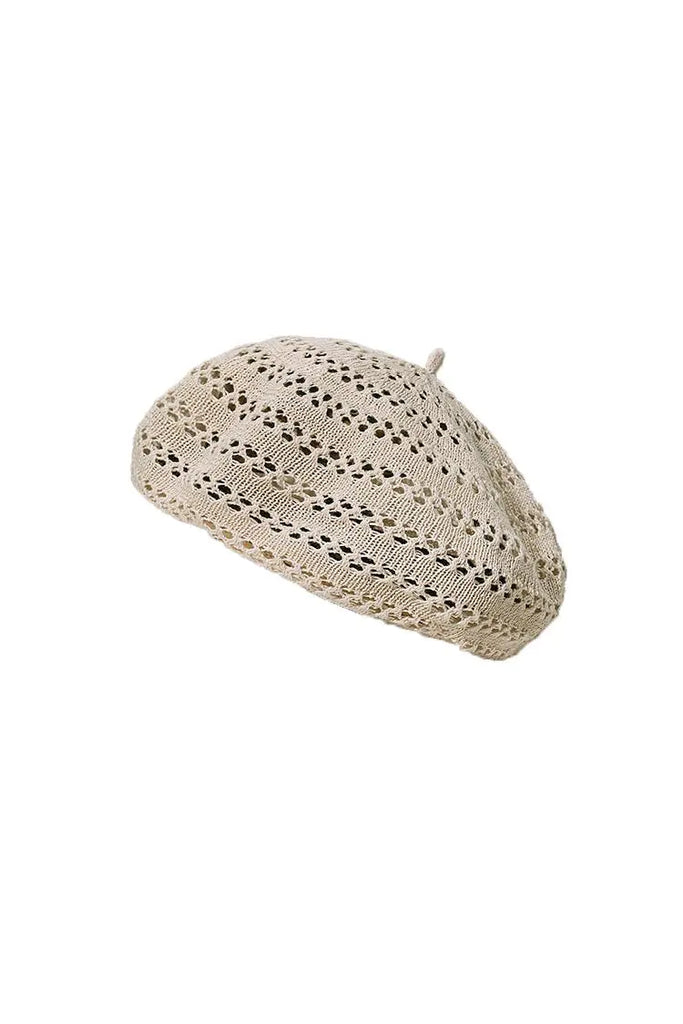 Fibflx Women's Washable Linen Crochet Beret Hat