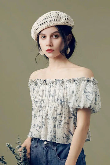 Fibflx Women's Washable Linen Crochet Beret Hat