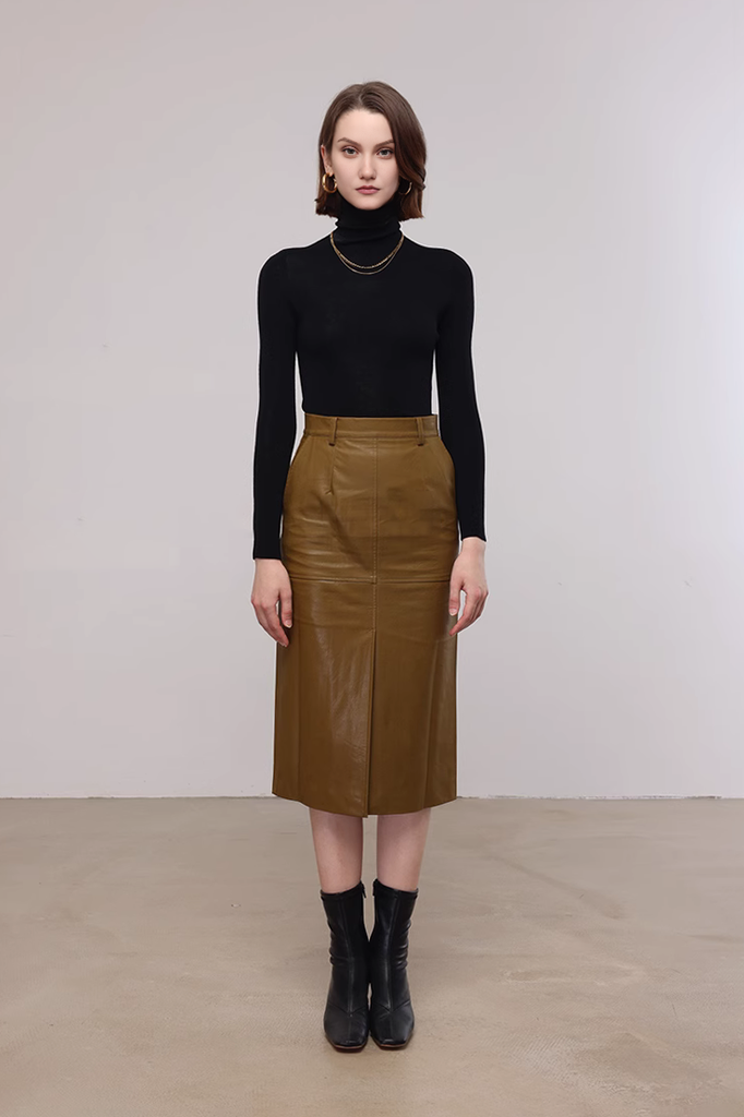 FIbflx Women's Washable Merino Wool Base Layer Turtleneck Sweater