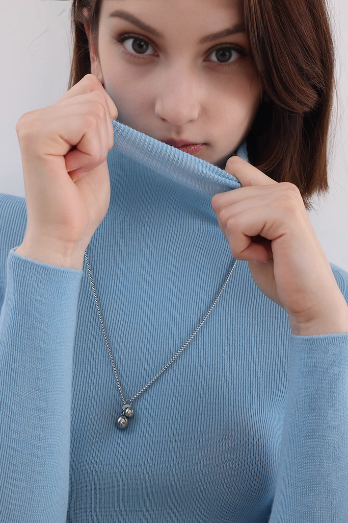 FIbflx Women's Washable Merino Wool Base Layer Turtleneck Sweater