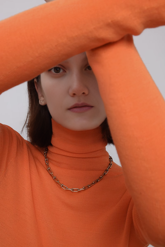 FIbflx Women's Washable Merino Wool Base Layer Turtleneck Sweater