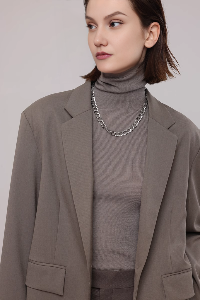 FIbflx Women's Washable Merino Wool Base Layer Turtleneck Sweater