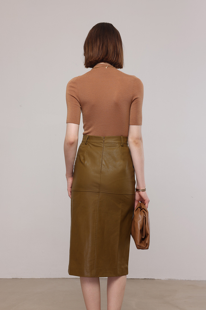 Fibflx Women's Washable Merino Wool Mock Neck Basic Top