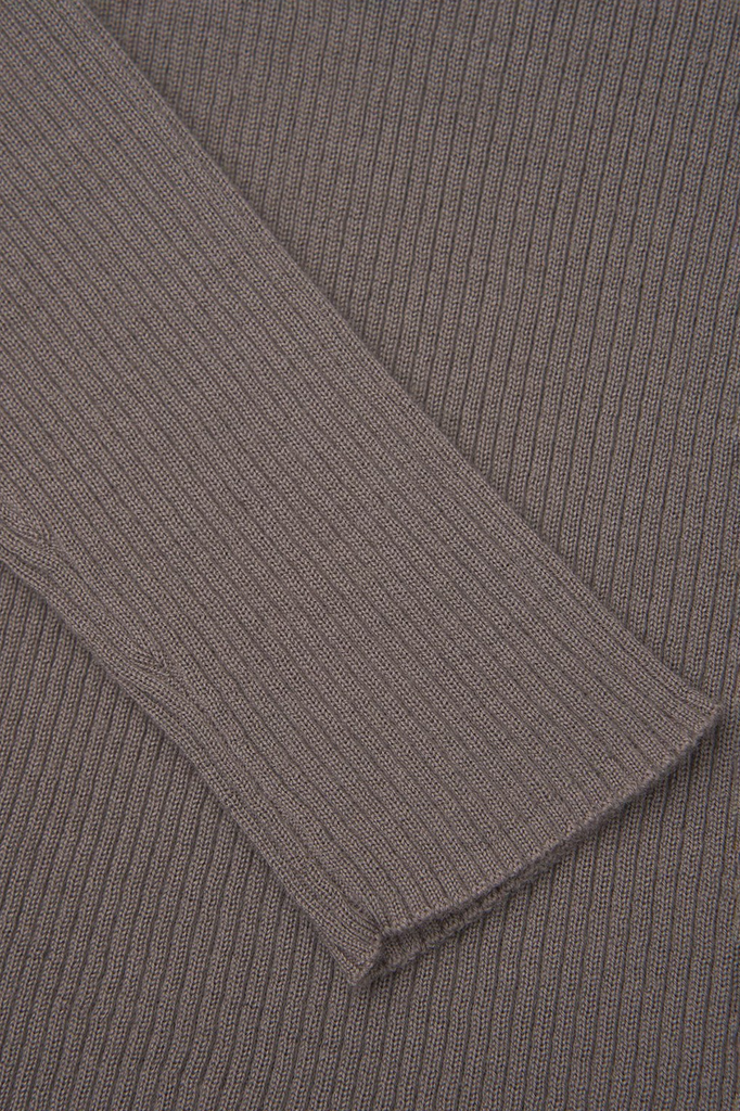 Fibflx Women's Washable Wool Rib Knit Long Sleeve Polo