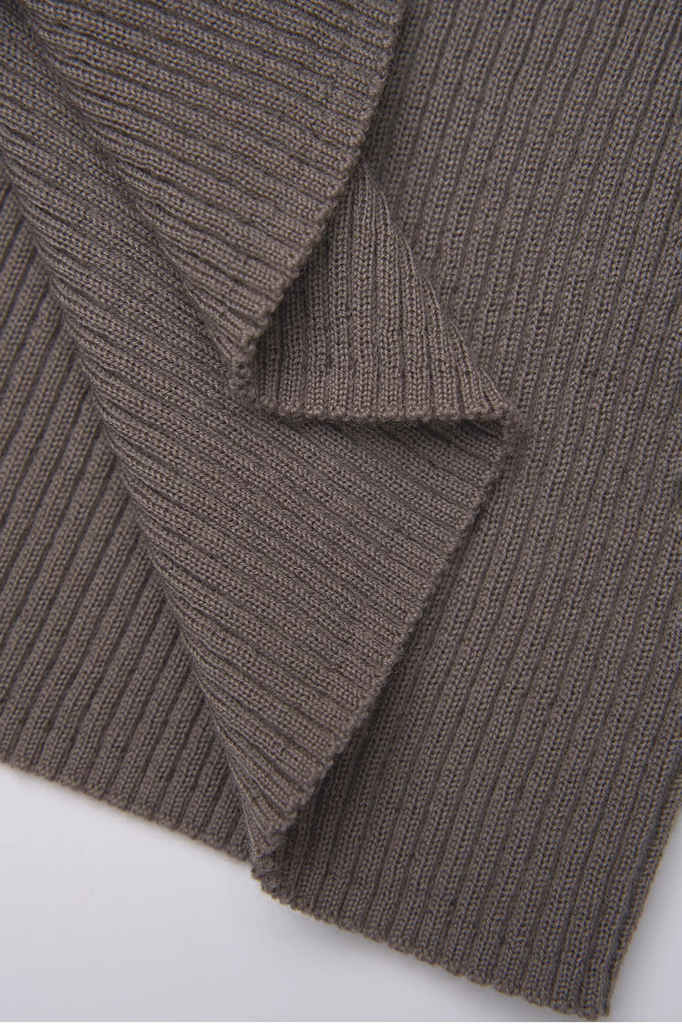 Fibflx Women's Washable Wool Rib Knit Long Sleeve Polo