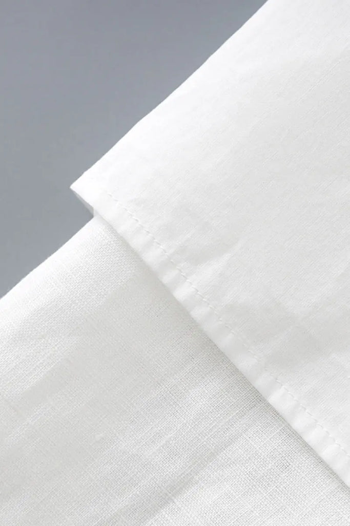 White Linen Crochet Lace Tank Top & Midi Skirt Set  Fibflx