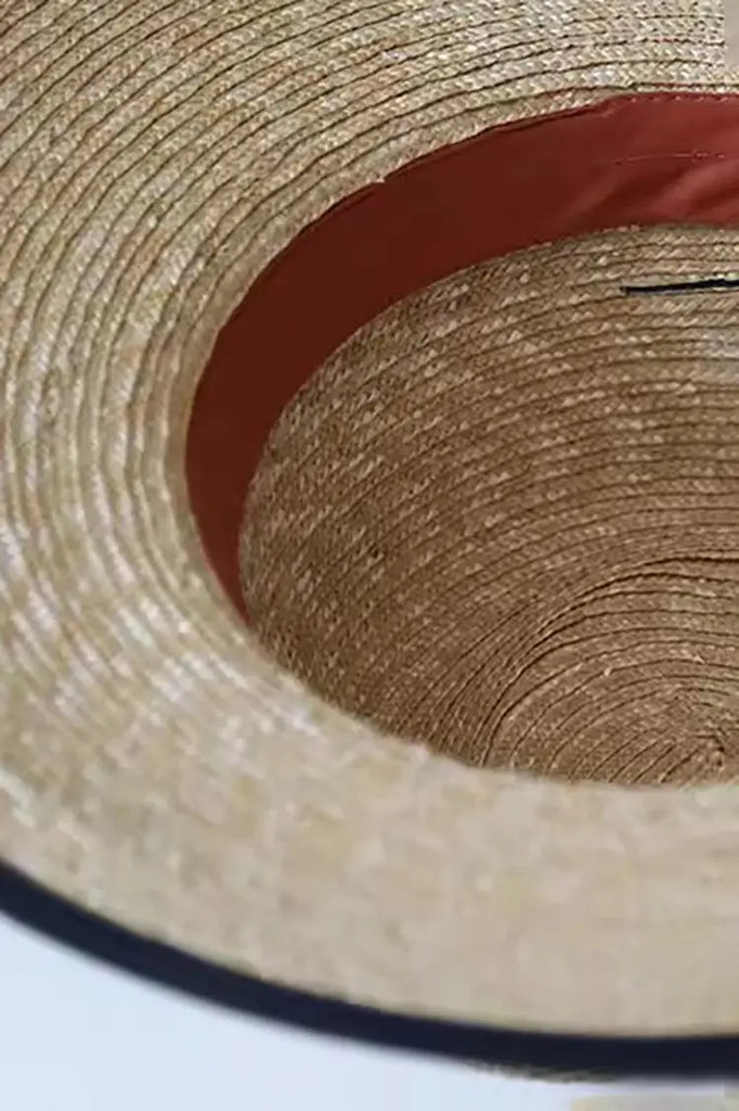 Fibflx Women's Wide Brim Straw Fedora Hat with Black Ribbon