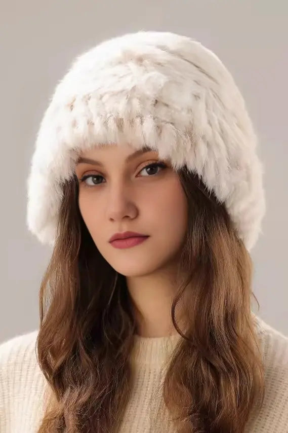 Winter Elegant Rabbit Fur Bucket Hat Fibflx