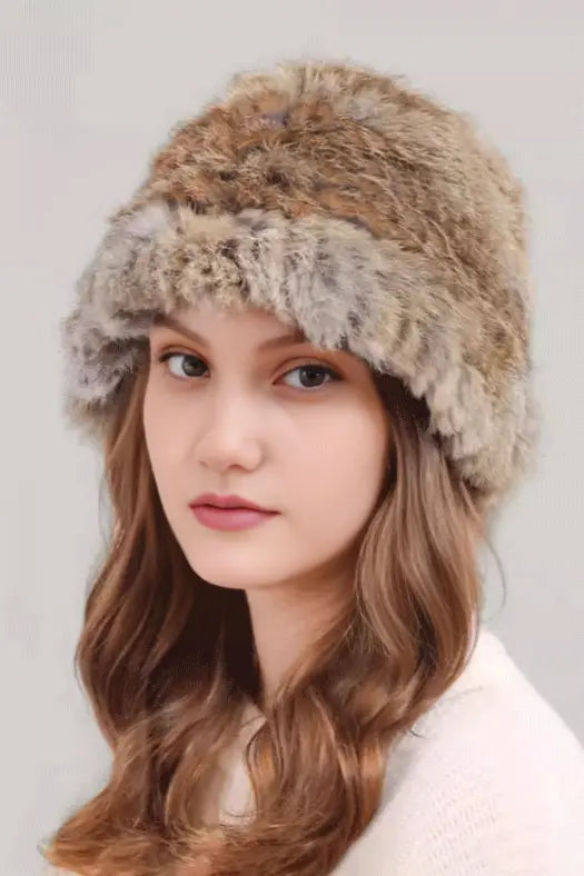 Winter Elegant Rabbit Fur Bucket Hat Fibflx