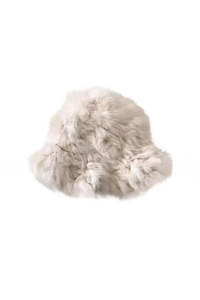 Winter Elegant Rabbit Fur Bucket Hat Fibflx