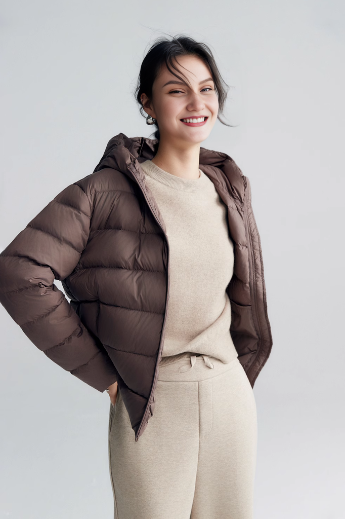 Women's Ultra Lightweight Hooded Packable Down Puffer Jacket