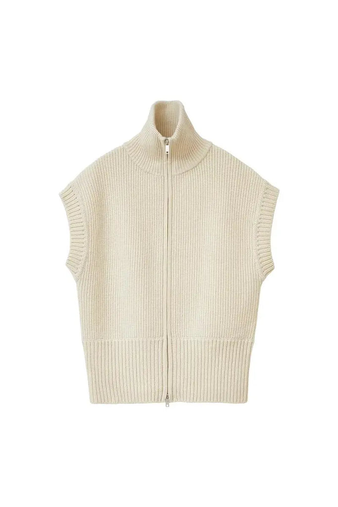 Women's Sleeveless Double Zipper Cardigan Vest Fibflx