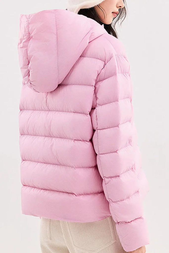 Women's Ultra Lightweight Hooded Packable Down Puffer Jacket Fibflx