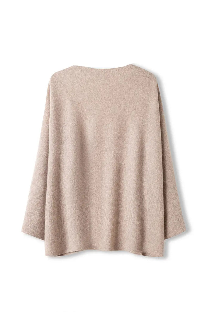 Wool Shawl Wrap with Rib Knit Cuffs Fibflx