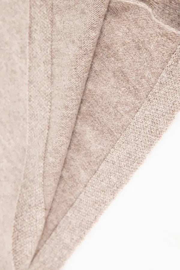 Wool Shawl Wrap with Rib Knit Cuffs Fibflx