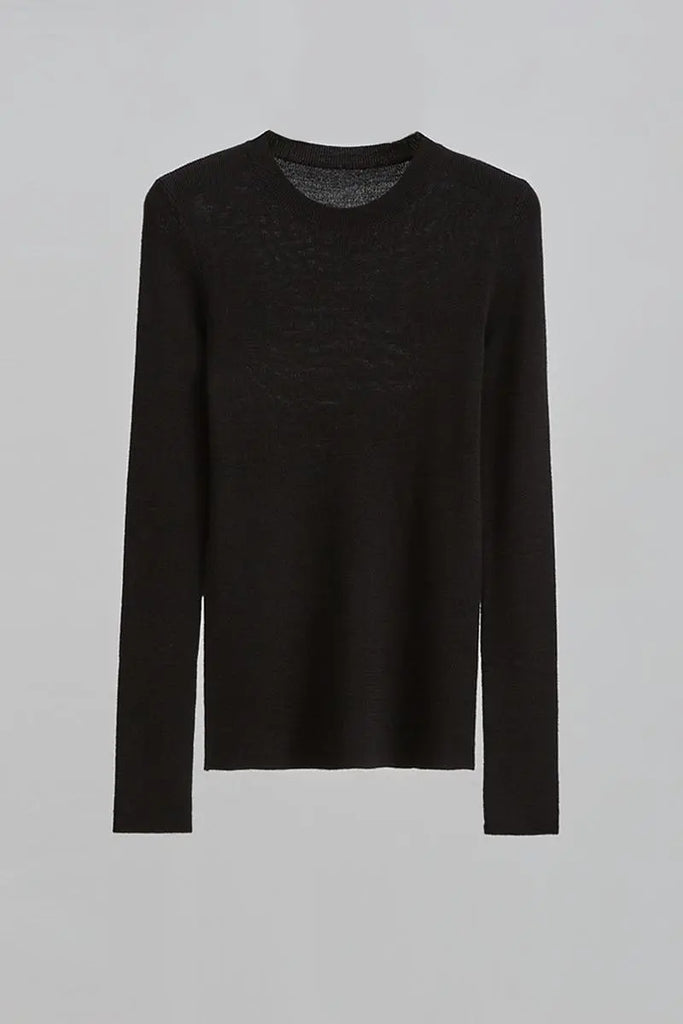 Fibflx Women's Wool Silk Blend Crew Neck Sweater