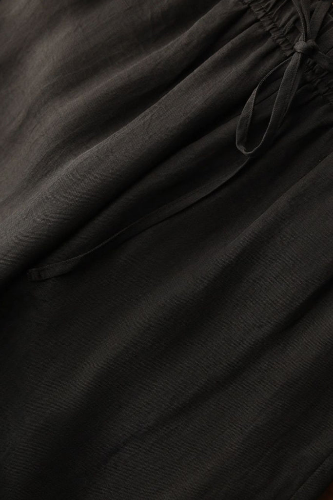 Airy Linen-Blend Wide-Leg Drawstring Pants  Fibflx