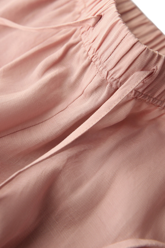 Airy Linen-Blend Wide-Leg Drawstring Pants  Fibflx